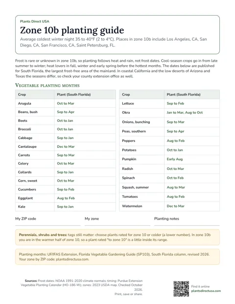 Zone 10b planting guide