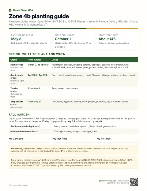 Zone 4b planting guide